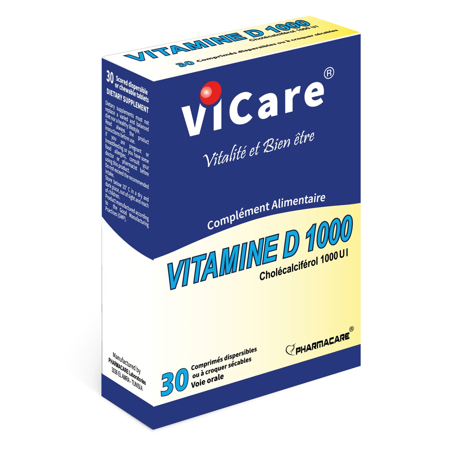 Pharmacare Vicare Vitamine D3 1000 Ui