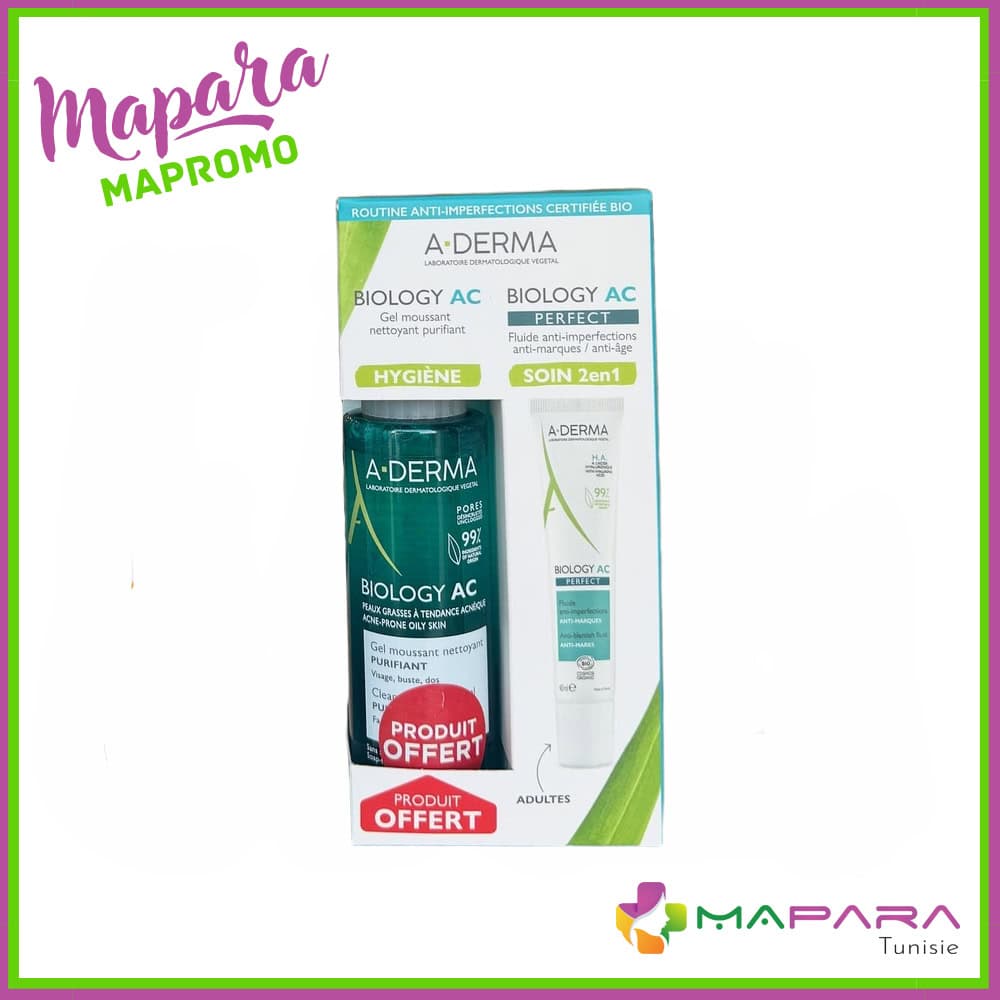 A-derma Biology Ac Perfect Fluide Anti-imperfections 40ml + GEL Moussant Purifiant Offert