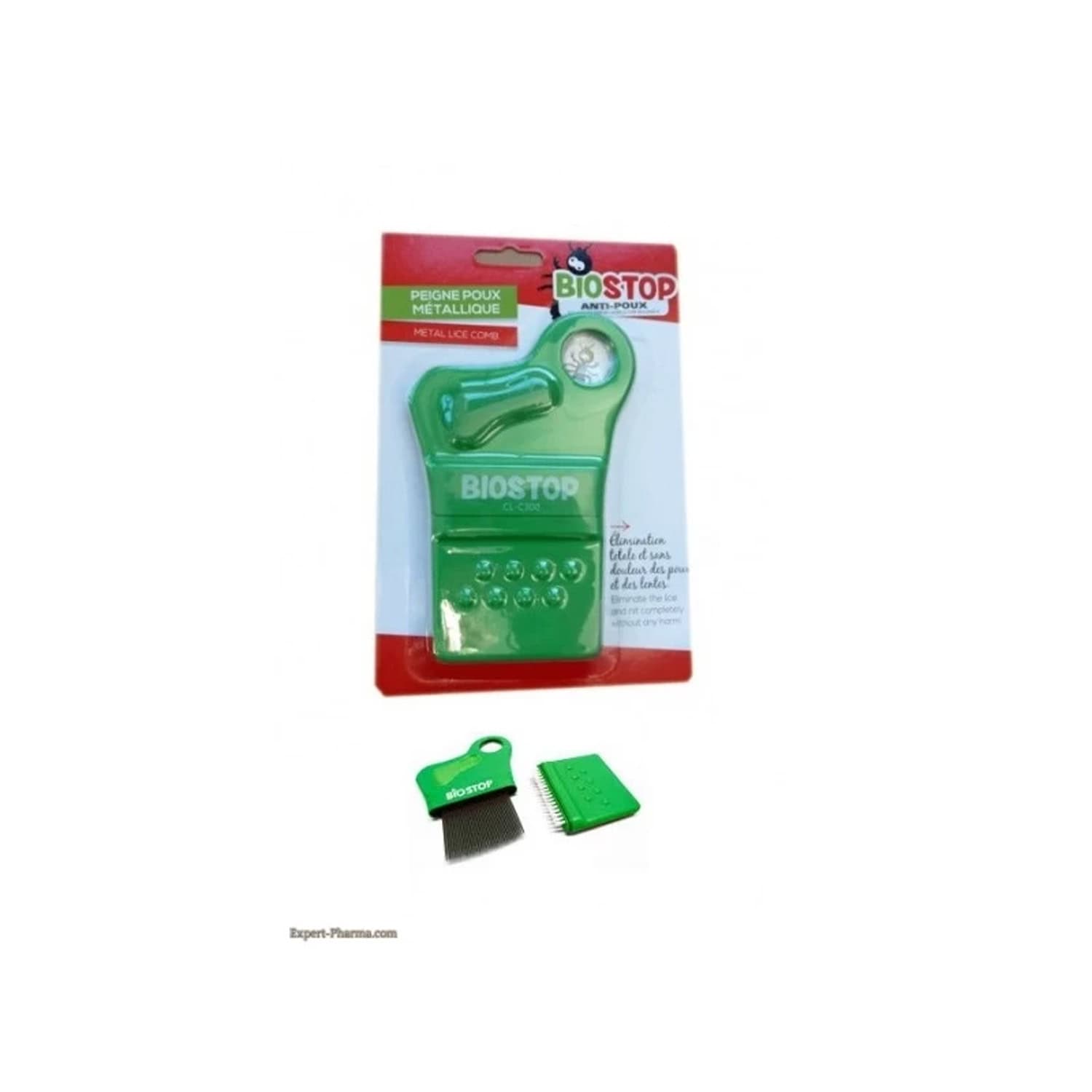 Biostop Anti Poux Peigne Metalique Avec Loupe