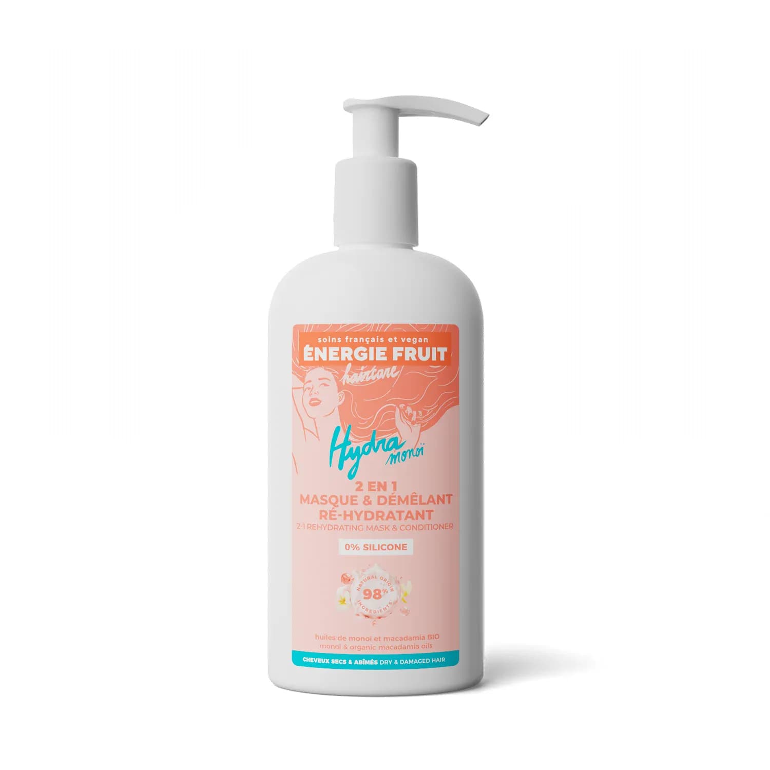 Energie Fruit 2en1 Masque Demelant Hydratant A L'huile De Monoi Et Macadamia 300ml