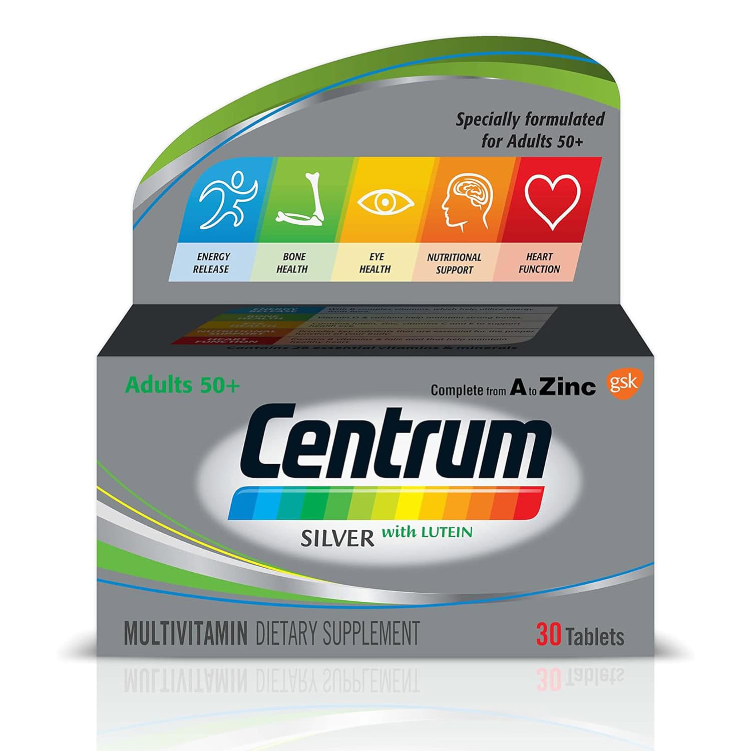 Centrum Silver Adults 50+ Multivitamin 30 Comprimes