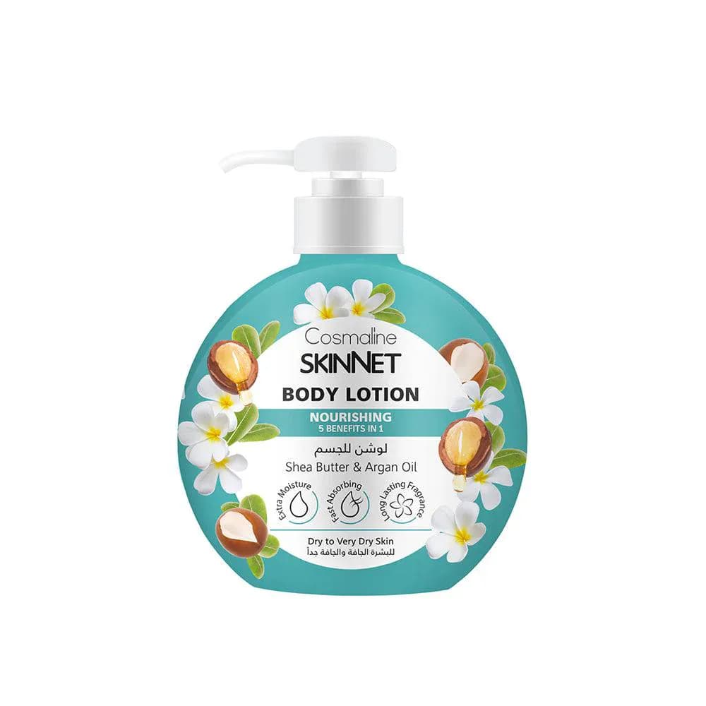 Cosmaline Skinnet Lait Corps Nourrissant Au Beurre De Karite Et A L'huile D'argan Peaux Seches A Tres Seches 400ml