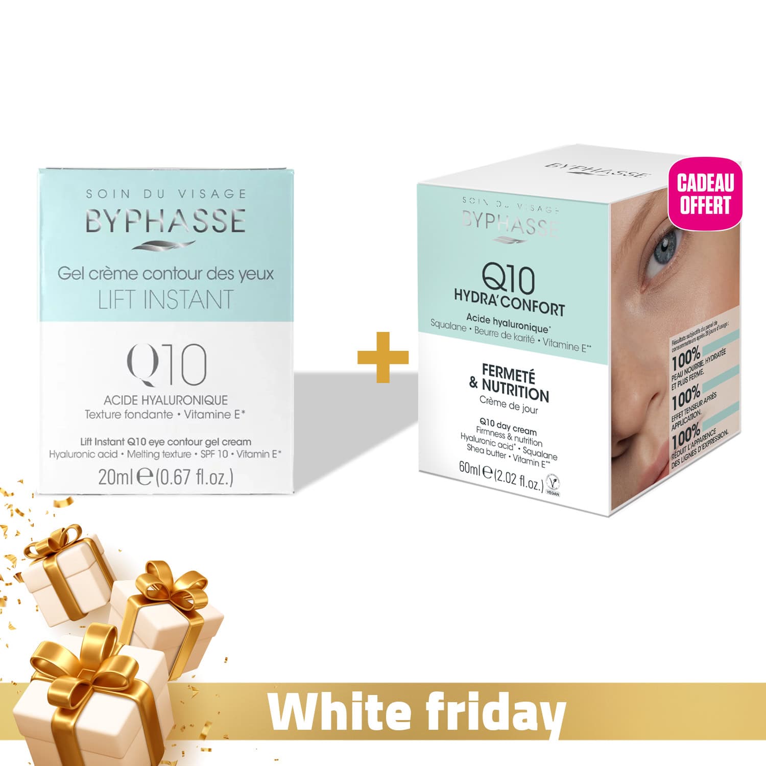 Byphasse GEL Creme Lift Instant Q10 Contour Des Yeux 20ml + Byphasse Creme Lift Instant Q10 Soin De Jour 60ml Offert