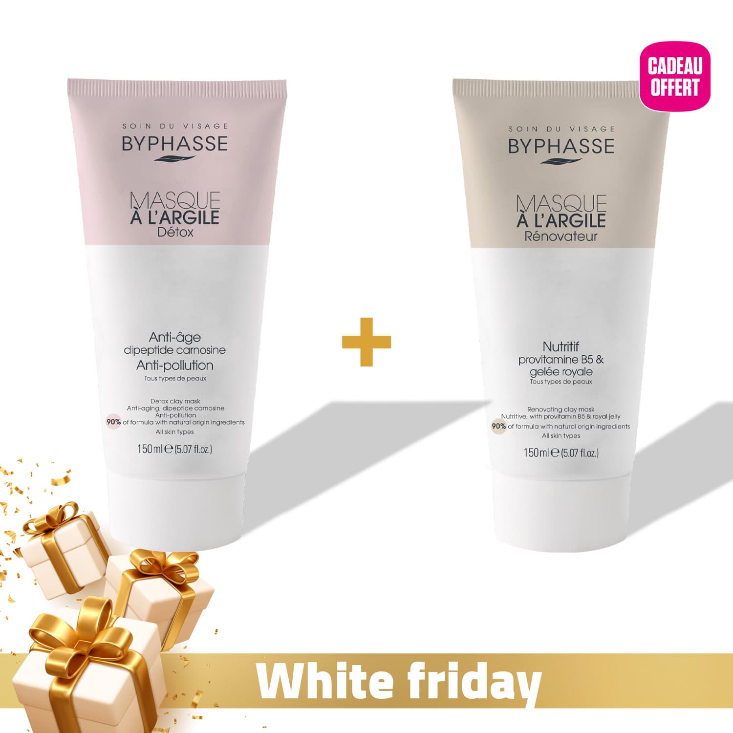 Byphasse Masque Argile Detox Achete = Masque Argile Renovateur 150ml Offert