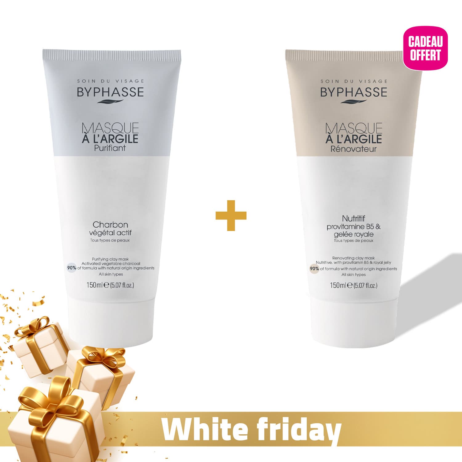 Byphasse Masque Argile Purifiant Achete = Masque Argile Renovateur 150ml Offert