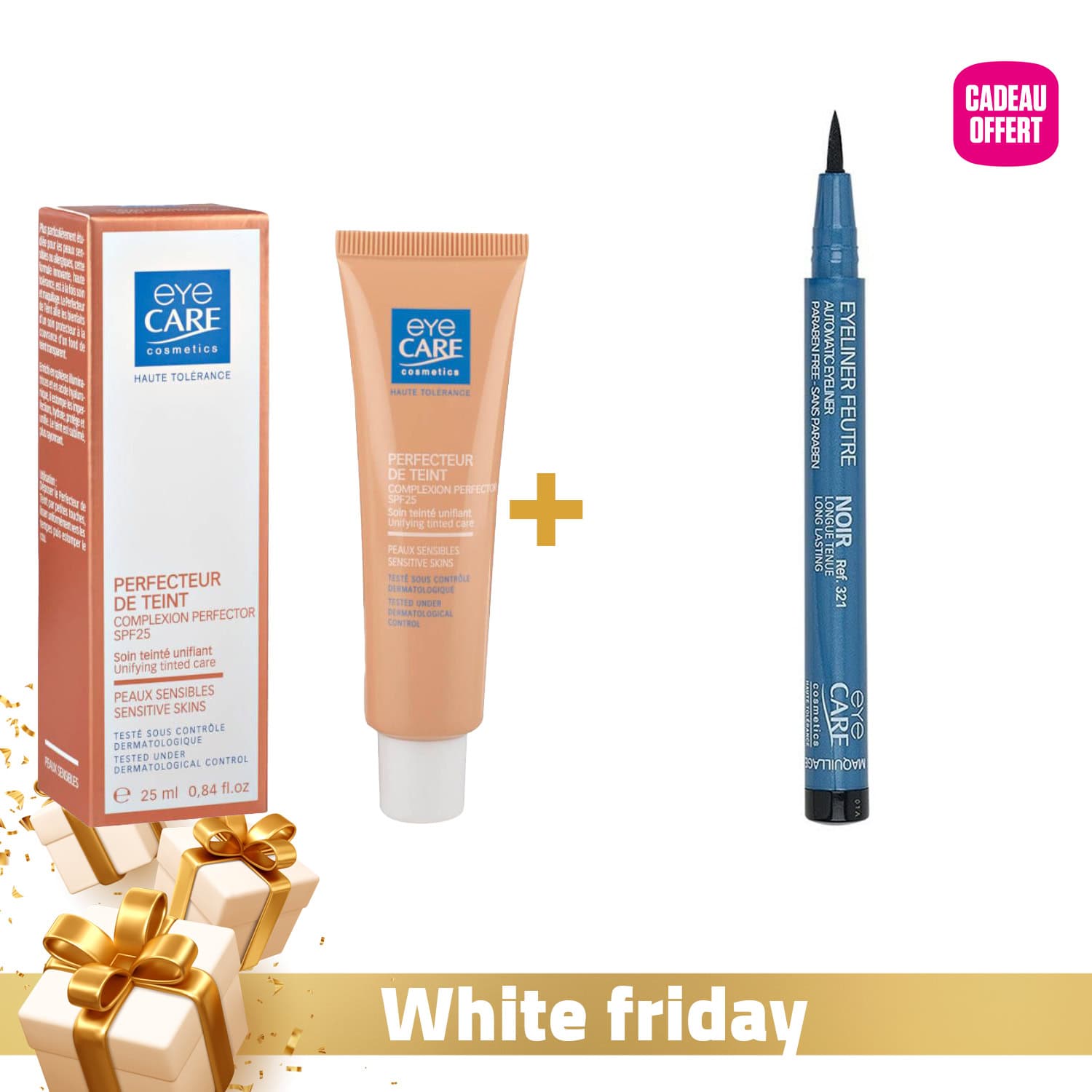 Eye Care Fond De Teint Creme Spf25 Beige Dore 26g + Eye Care Eyeliner Feutre Noir 0,8ml