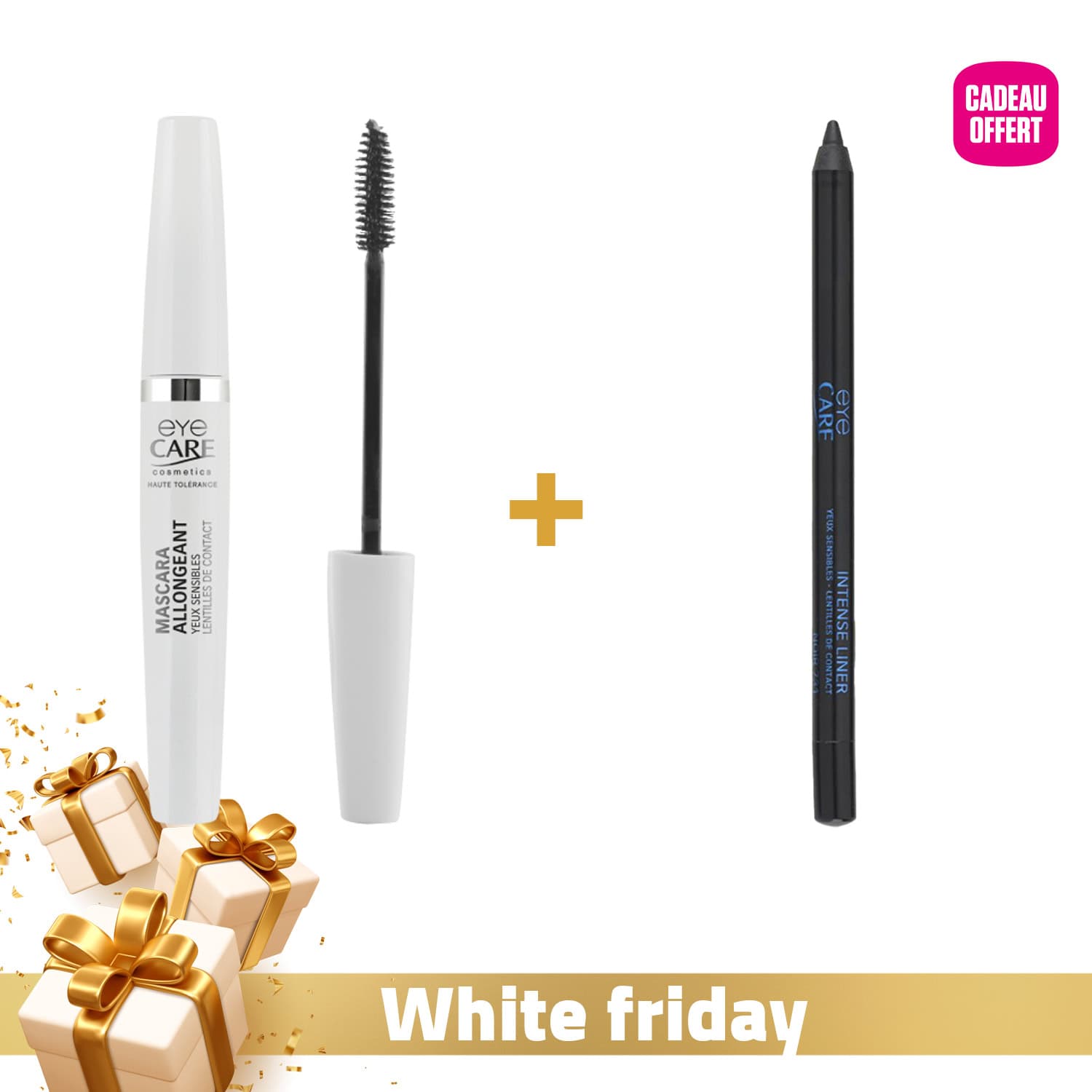 Eye Care Mascara Allongeant Noir 6g + Crayon Intense Liner Yeux Sensibles 1,3g (offert)