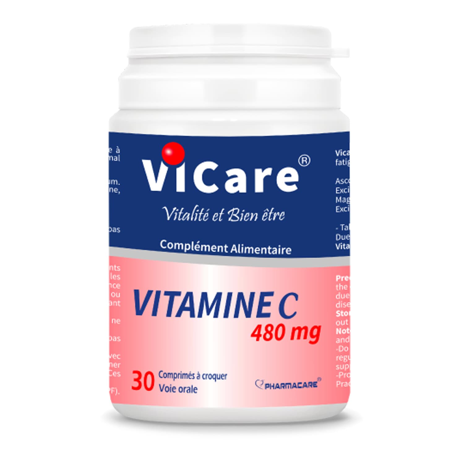 Pharmacare Vicare Vitamine C 480mg A Croquer 30 Comprimes