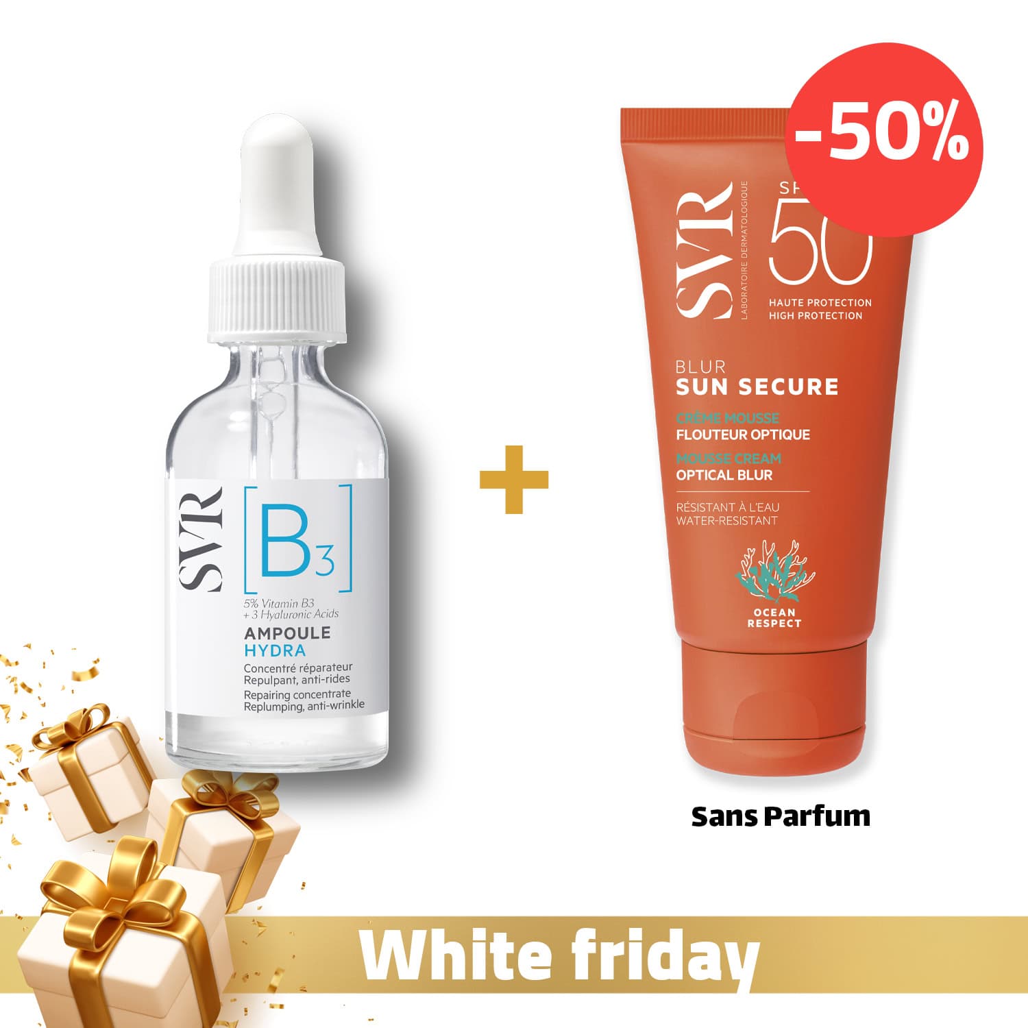 SVR Serum B3 Hydra (niacinamide) + Sun Secure Blur Sans Parfum A -50%