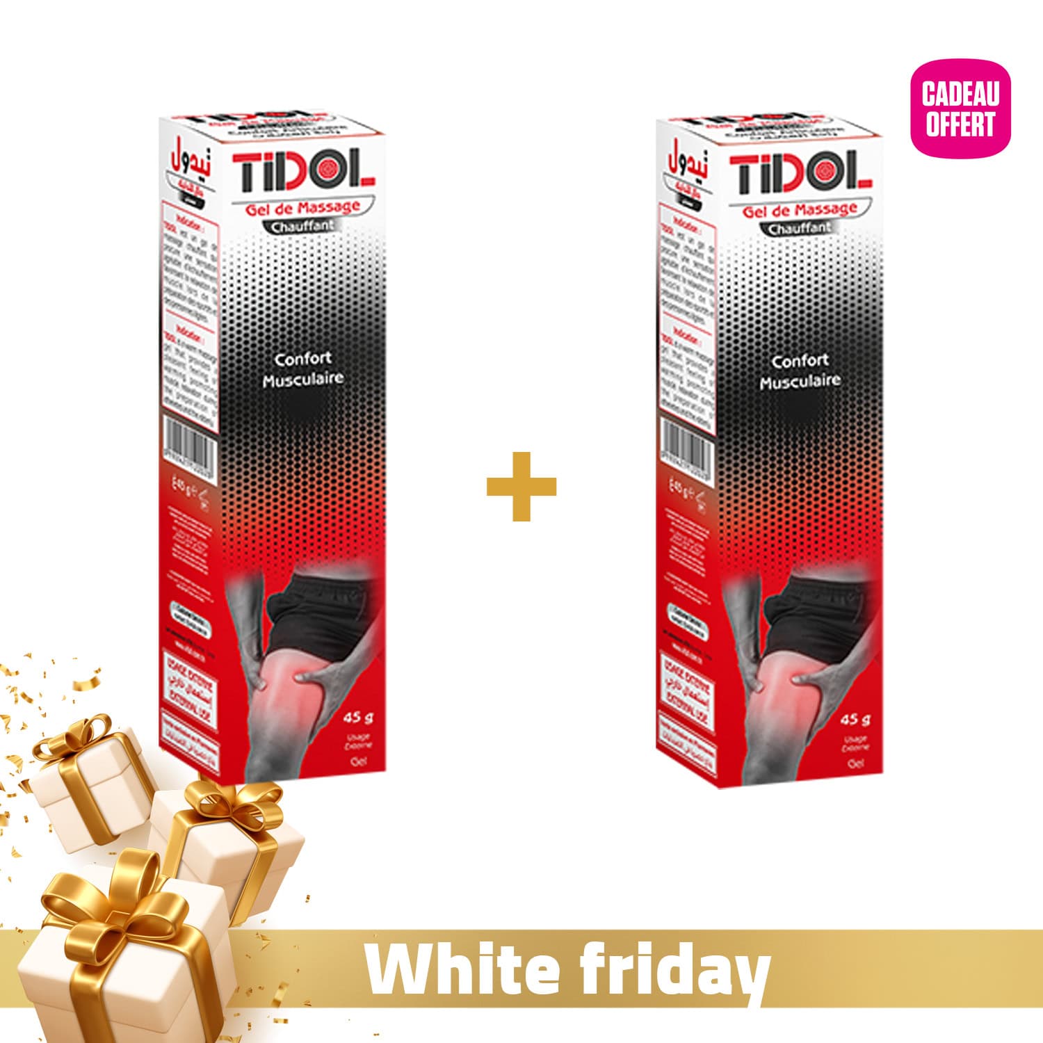 Tidol GEL De Massage Chauffant 45g Achete = Le 2eme Offert