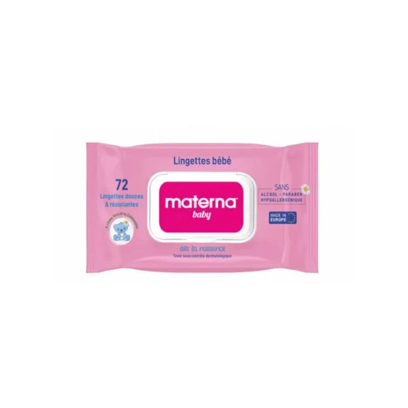 Materna Lingettes Bebe Rose 72 Pcs