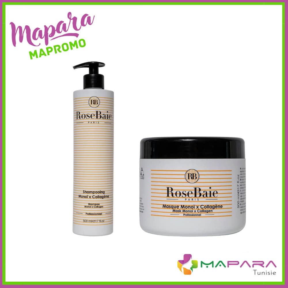 Rosebaie Duo Monoi Collagene Masque Et Shampoing