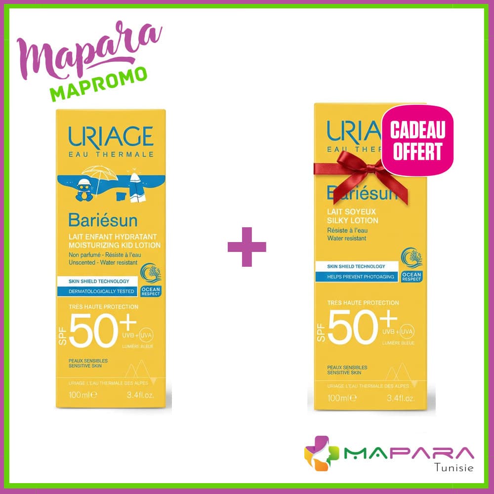 Uriage Bariesun Lait Adulte Spf50+ 100ml + Bariesun Lait Enfant Spf50+ 100ml Offert