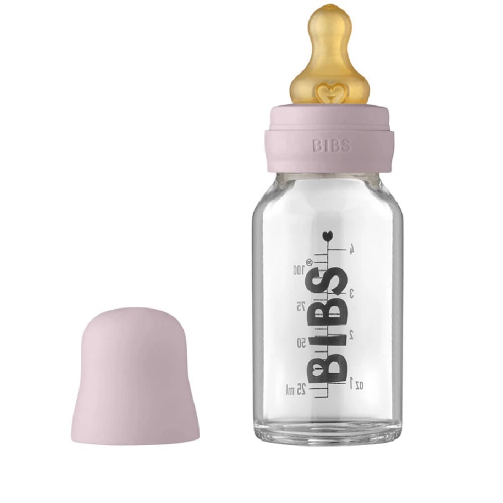 Bibs Biberon En Verre Set Complet Debit Lent Dusky Lilac 0 Mois Et + 110ml