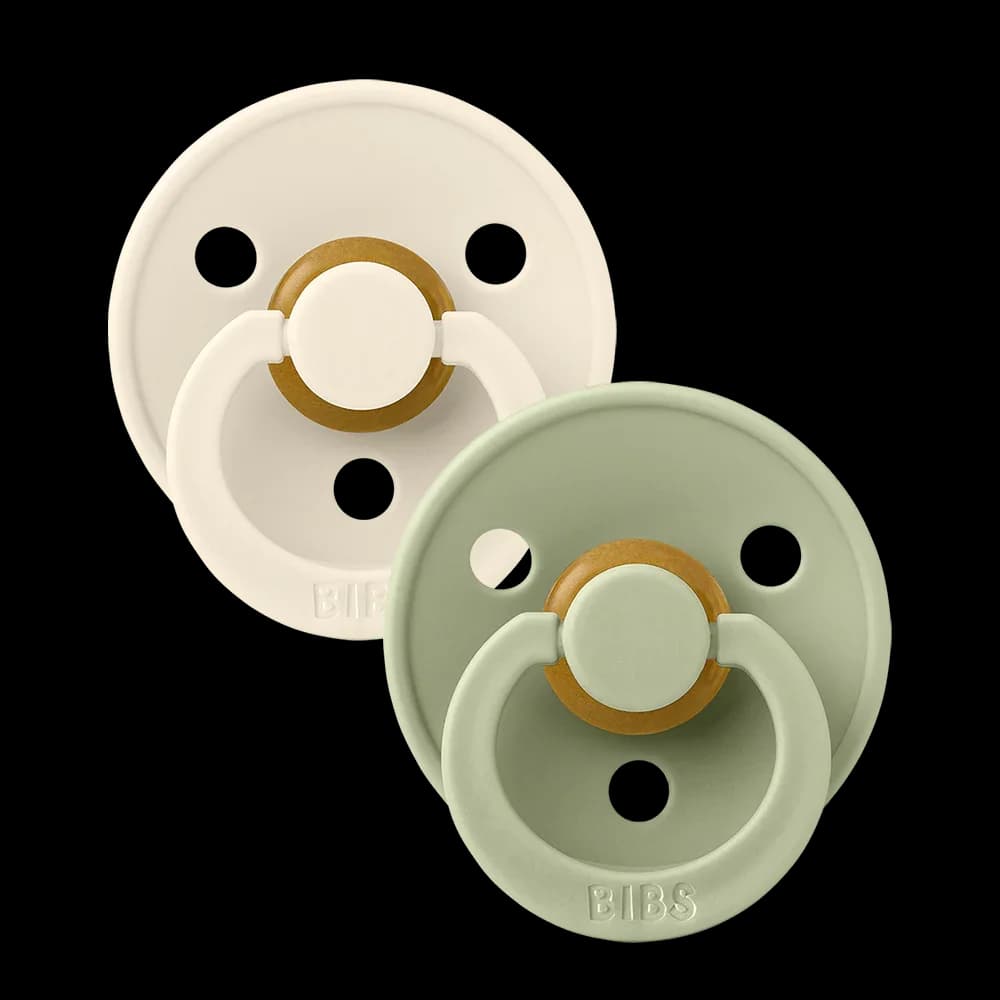 Bibs Colour 2 Sucettes Taille 3 Ivory – Sage 18 Mois+