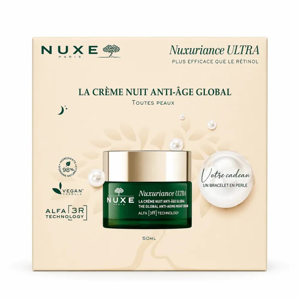 Nuxe Coffret Creme De Nuit Anti Age Global 50ml + Bracelet En Perle Offert