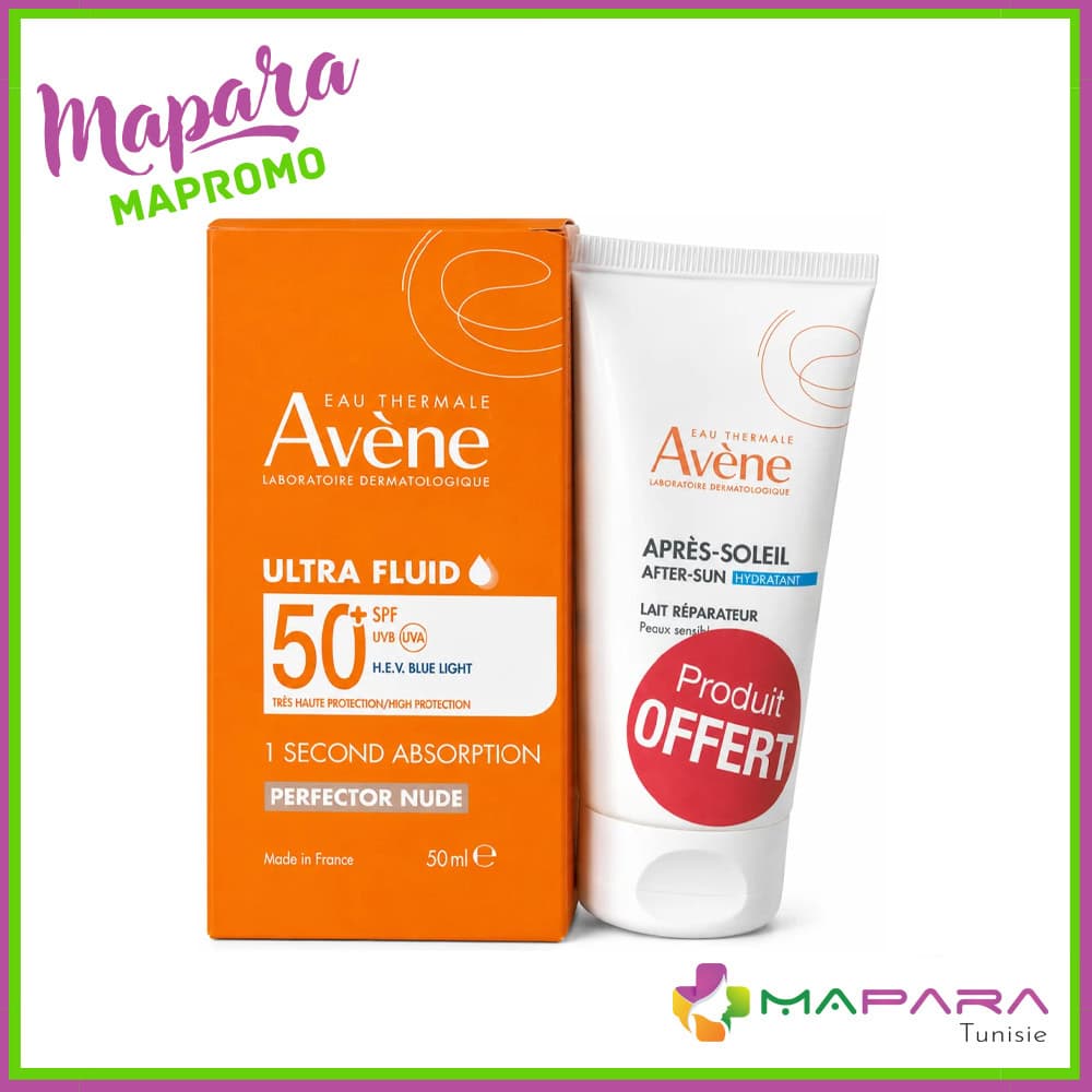 Avene Ultra Fluide Perfecteur Teinte SPF 50+ 50ml + Lait Apres-soleil 50ml Offert