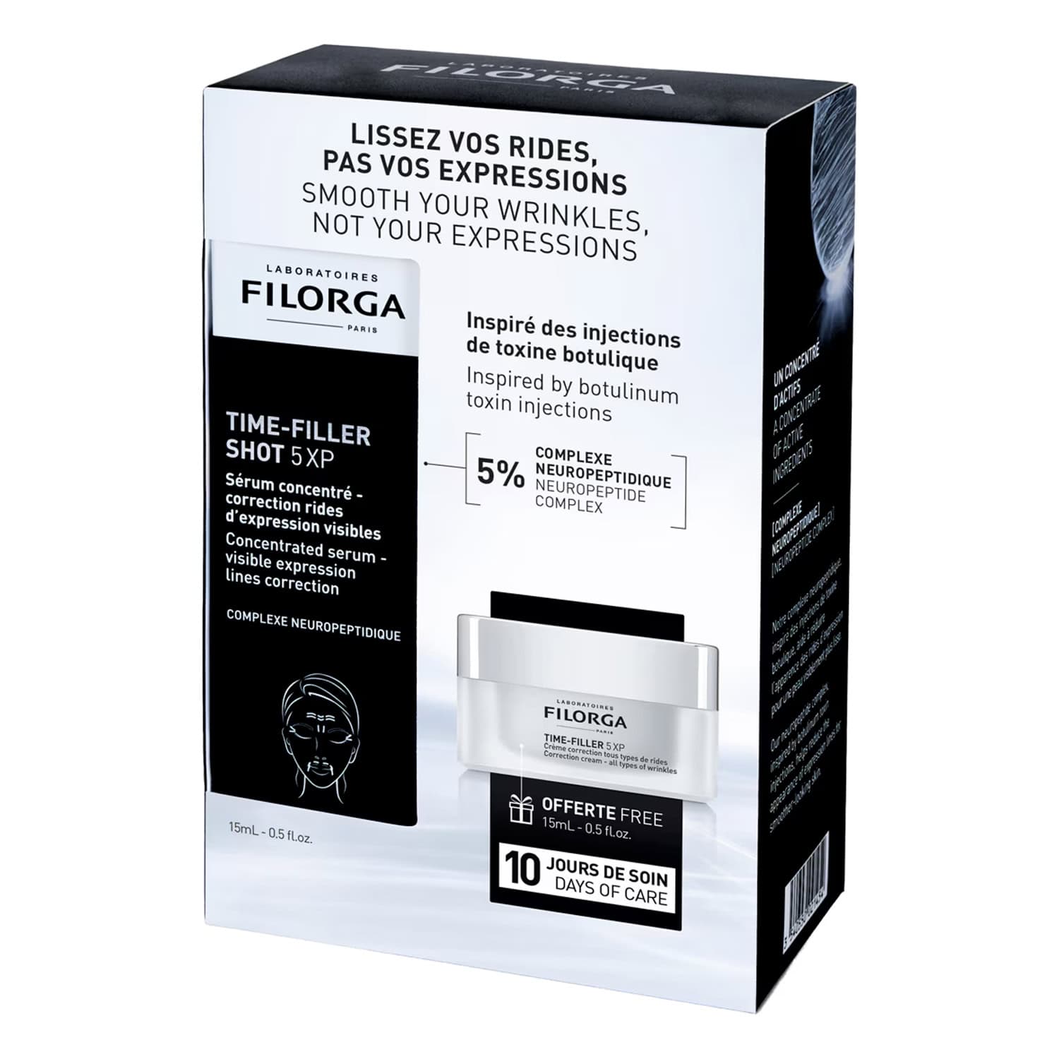 Filorga Coffret Time Filler Shot 5XP Serum Concentre 15ml + Time Filler 5XP Creme De Jour 15ml (offert)