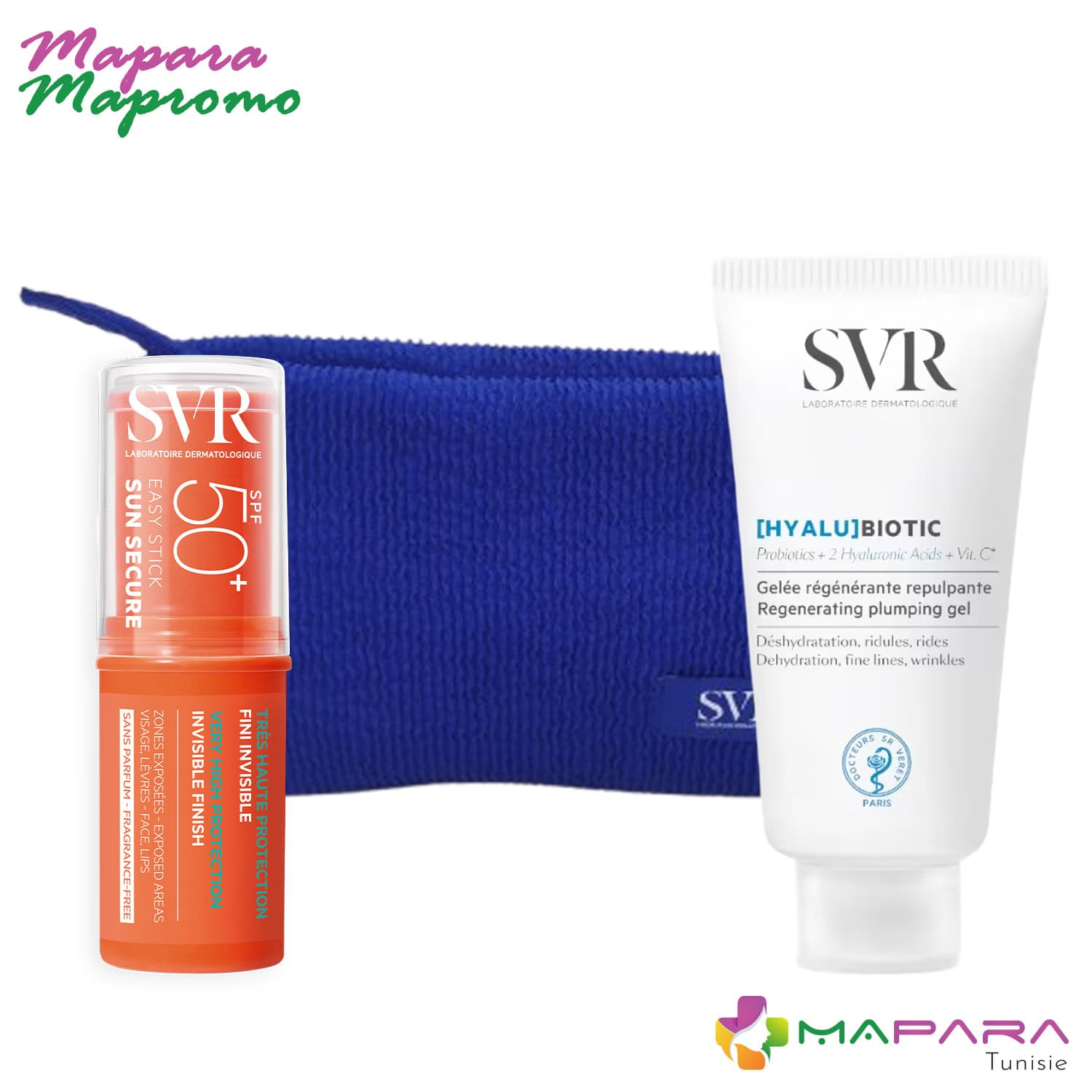 SVR Sun Secure Easy Stick Spf50+ 10g + Biotic Hyalu Gelee Regererante Repulpante (offert)